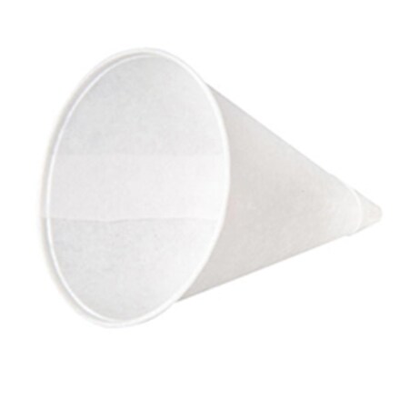 Konie Konie 45KP 4.5 oz Rolled-Rim Paper Cone Cups - White; 5000 Cups 45KP